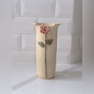 Vintage ivory vase with rose